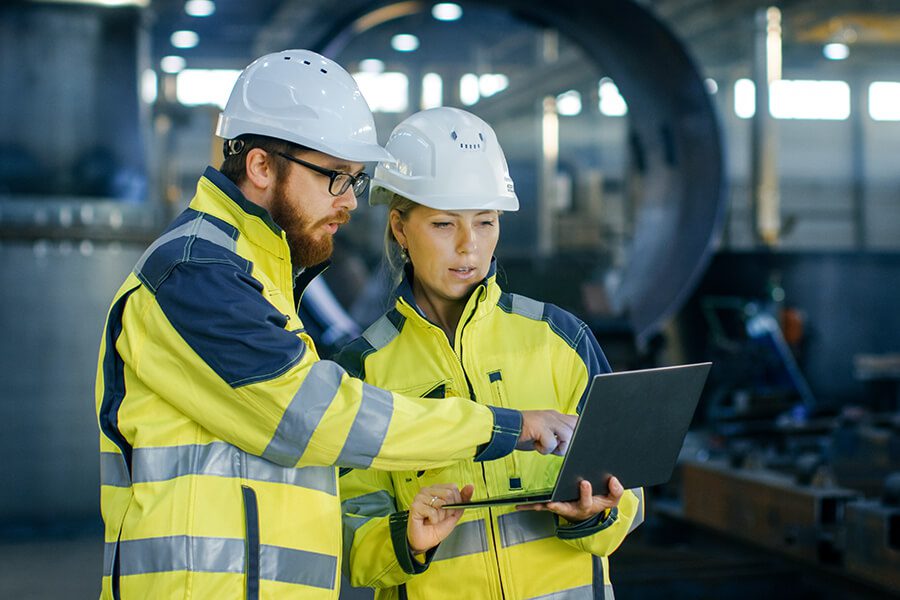 OSHA Logs - Construction Crew with Hard Hats
